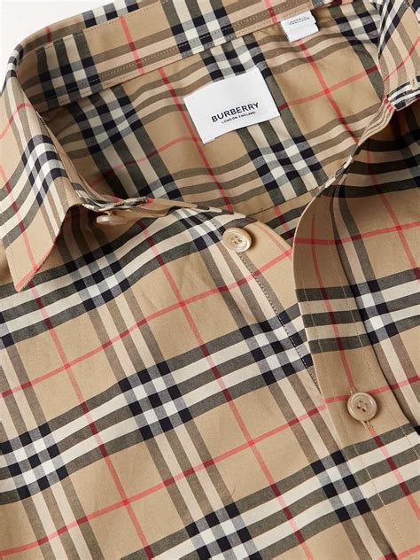 burberry stretch poplin shirt sf|BURBERRY Checked Stretch.